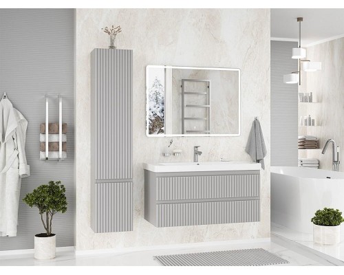 Тумба с раковиной Brevita Victory 105 УТ000025791 подвесная Серый шелк