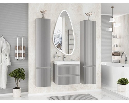 Тумба с раковиной Brevita Victory 60 УТ000025788 подвесная Серый шелк