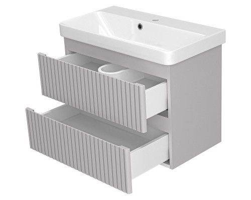 Тумба с раковиной Brevita Victory 70 УТ000025789 подвесная Серый шелк