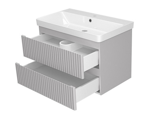 Тумба с раковиной Brevita Victory 80 УТ000025790 подвесная Серый шелк