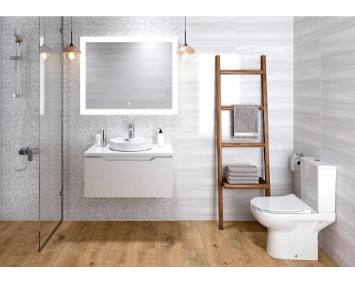 Зеркало Cersanit Led 060 Design Pro 80 KN-LU-LED060*80-p-Os с подсветкой с диммером, часами и подогревом