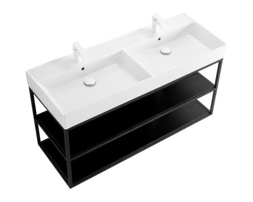 Консоль под раковину Cezares Cadro 120 CADRO-120/46/58-2C-SO-MET-ST Черная матовая