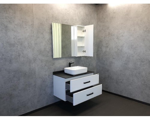 Зеркало со шкафом Comforty Амстердам 95 00004143986 Белый глянец