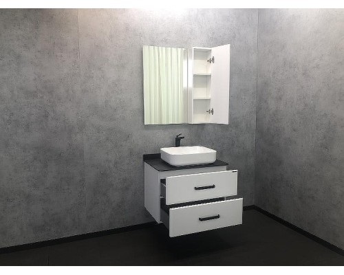 Зеркало со шкафом Comforty Амстердам 75 00004144209 Белый глянец