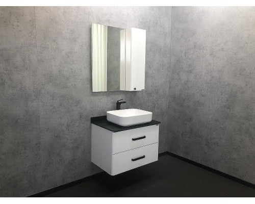 Зеркало со шкафом Comforty Амстердам 75 00004144209 Белый глянец