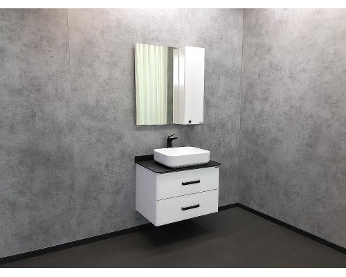 Зеркало со шкафом Comforty Амстердам 75 00004144209 Белый глянец