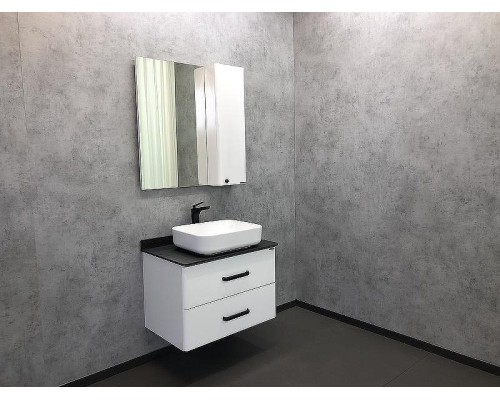 Зеркало со шкафом Comforty Амстердам 75 00004144209 Белый глянец