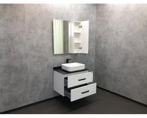 Зеркало со шкафом Comforty Амстердам 75 00004144209 Белый глянец