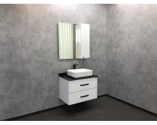 Зеркало со шкафом Comforty Амстердам 75 00004144209 Белый глянец