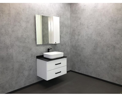 Зеркало со шкафом Comforty Амстердам 75 00004144209 Белый глянец