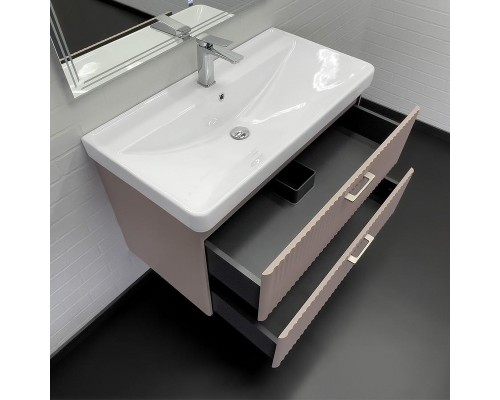 Тумба с раковиной Comforty Ангара 90П 00-00021036 подвесная Дуб латте