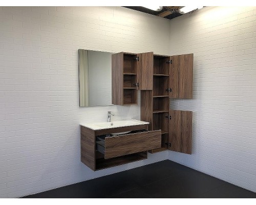 Шкаф пенал Comforty Бордо 40 00-00007266 подвесной Дуб темно-коричневый