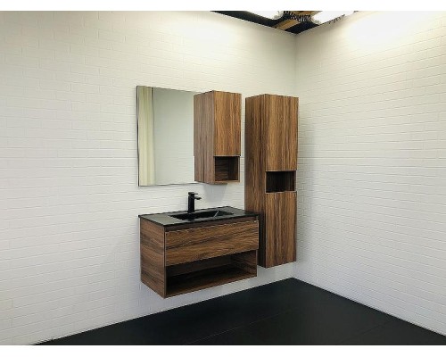 Шкаф пенал Comforty Бордо 40 00-00007266 подвесной Дуб темно-коричневый