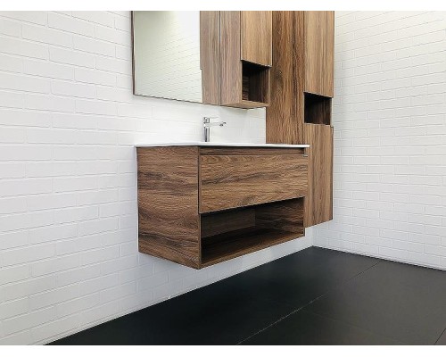 Шкаф пенал Comforty Бордо 40 00-00007266 подвесной Дуб темно-коричневый