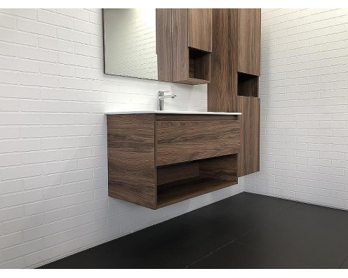 Шкаф пенал Comforty Бордо 40 00-00007266 подвесной Дуб темно-коричневый