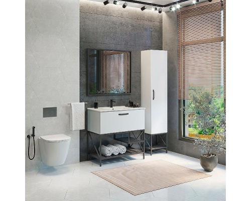 Шкаф пенал Comforty Бредфорд 40 00-00009884 Белый глянец