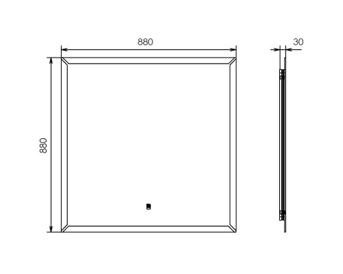 Зеркало Comforty Джанкой 90 00-00014155 с подсветкой с бесконтактным выключателем и подогревом