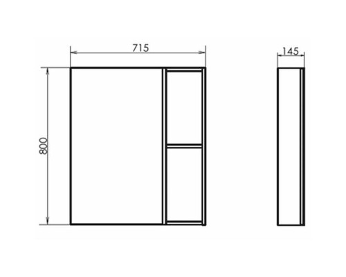 Зеркальный шкаф Comforty Дуэт 75 00-00017204 Дуб темно-коричневый