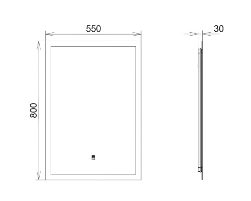 Зеркало Comforty Эдельвейс 55 00-00014239 с подсветкой с бесконтактным выключателем