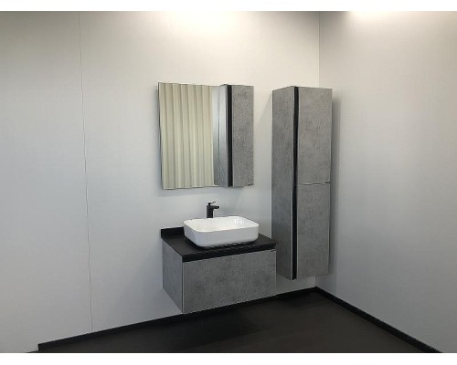 Зеркало со шкафом Comforty Эдинбург 75 00004149063 Бетон светлый