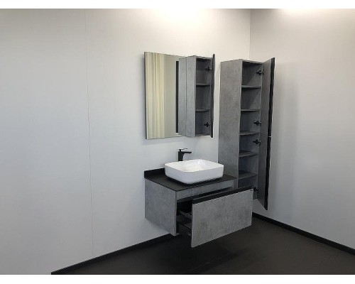 Зеркало со шкафом Comforty Эдинбург 75 00004149063 Бетон светлый