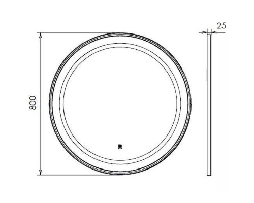 Зеркало Comforty Ереван 80 00-00014146 с подсветкой Серый шелк с бесконтактным выключателем
