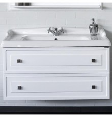 Тумба с раковиной Comforty Феррара 100 00004148009 подвесная Белый глянец