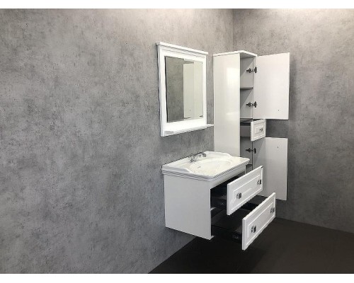 Тумба с раковиной Comforty Феррара 80 00004151060 подвесная Белая