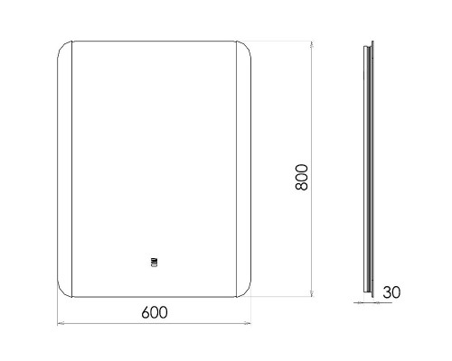 Зеркало Comforty Флокс 60 00-00014246 с подсветкой с бесконтактным выключателем и подогревом