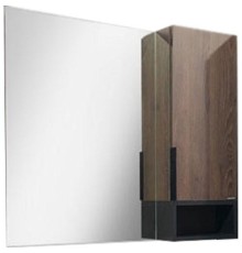 Зеркало со шкафом Comforty Франкфурт 90 00004150529 Дуб шоколадно-коричневый Черное матовое