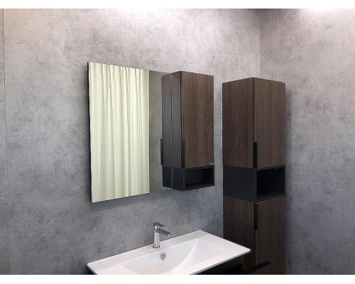 Зеркало со шкафом Comforty Франкфурт 90 00004150529 Дуб шоколадно-коричневый Черное матовое