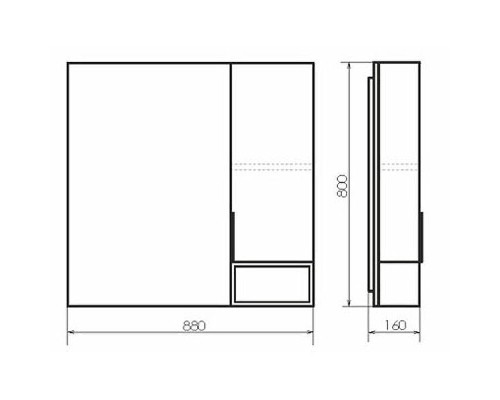 Зеркало со шкафом Comforty Франкфурт 90 00004150529 Дуб шоколадно-коричневый Черное матовое