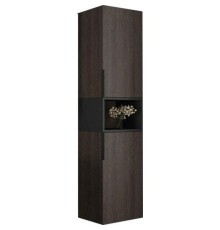 Шкаф пенал Comforty Франкфурт 40 00004150535 подвесной Дуб шоколадно-коричневый Черный матовый