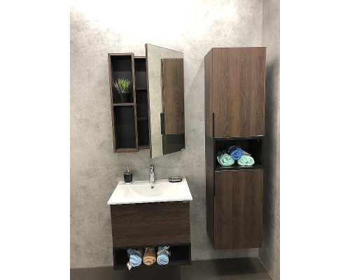 Зеркало со шкафом Comforty Франкфурт 60 00004150528 Дуб шоколадно-коричневый