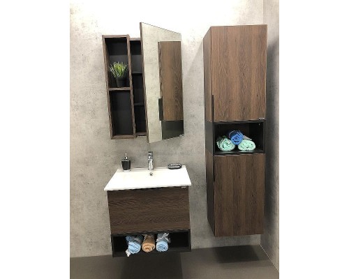 Зеркало со шкафом Comforty Франкфурт 60 00004150528 Дуб шоколадно-коричневый