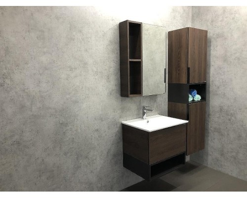 Зеркало со шкафом Comforty Франкфурт 60 00004150528 Дуб шоколадно-коричневый