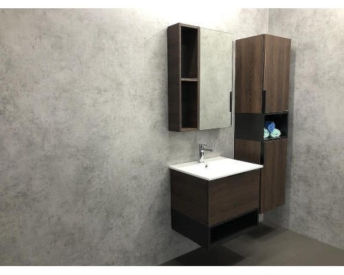 Зеркало со шкафом Comforty Франкфурт 60 00004150528 Дуб шоколадно-коричневый