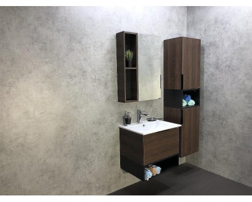 Зеркало со шкафом Comforty Франкфурт 60 00004150528 Дуб шоколадно-коричневый