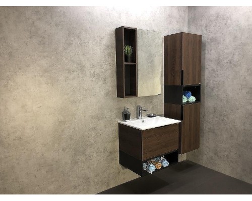 Зеркало со шкафом Comforty Франкфурт 60 00004150528 Дуб шоколадно-коричневый