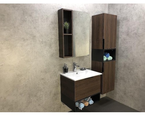 Зеркало со шкафом Comforty Франкфурт 60 00004150528 Дуб шоколадно-коричневый