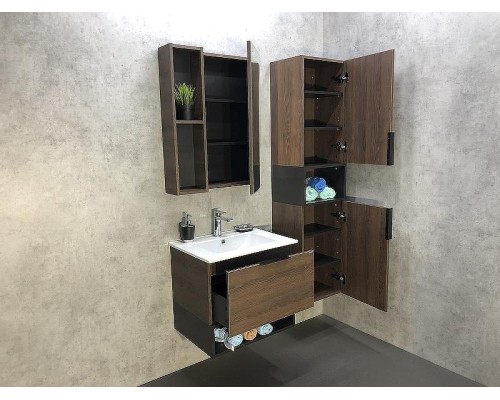 Зеркало со шкафом Comforty Франкфурт 60 00004150528 Дуб шоколадно-коричневый