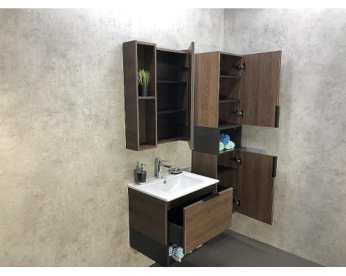 Зеркало со шкафом Comforty Франкфурт 60 00004150528 Дуб шоколадно-коричневый