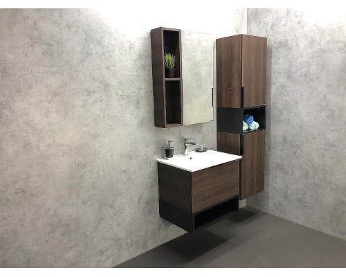 Зеркало со шкафом Comforty Франкфурт 60 00004150528 Дуб шоколадно-коричневый