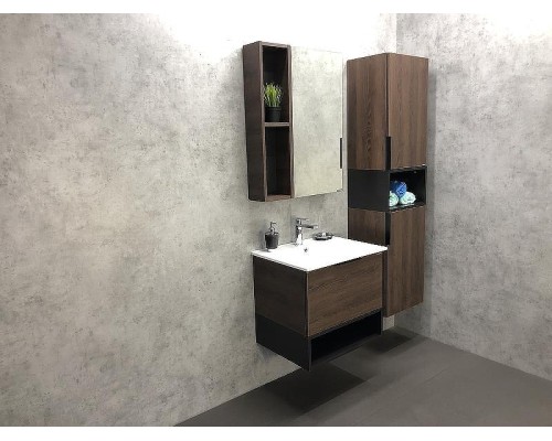 Зеркало со шкафом Comforty Франкфурт 60 00004150528 Дуб шоколадно-коричневый