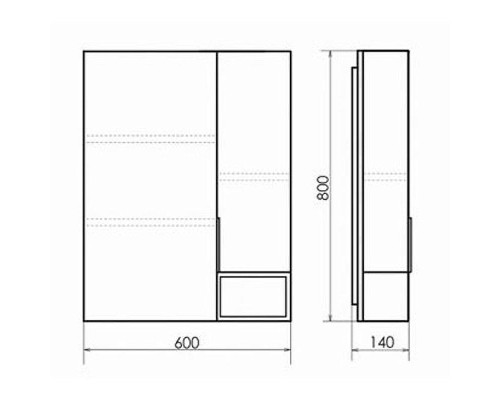 Зеркало со шкафом Comforty Франкфурт 60 00004150528 Дуб шоколадно-коричневый