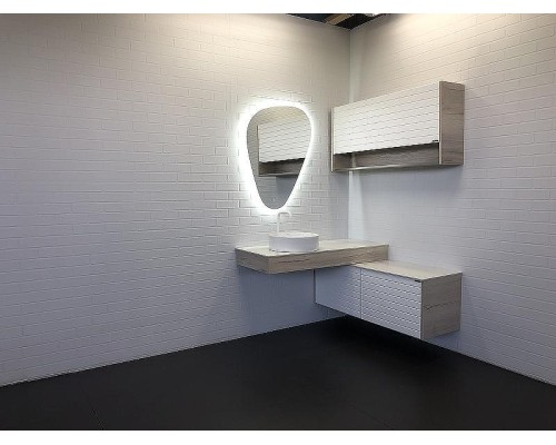 Консоль с раковиной Comforty Клеон 120 L 00-00000822 подвесная Белая Дуб дымчатый