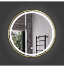 Зеркало Comforty Лея 60 00-00019348 с подсветкой цвет Золото матовое с бесконтактным выключателем