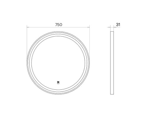 Зеркало Comforty Лея 75 00-00019347 цвет Черный