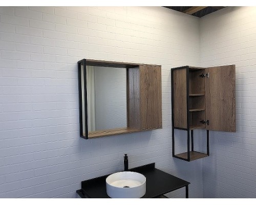 Зеркальный шкаф Comforty Лиссабон 90 00-00006136 Дуб темный