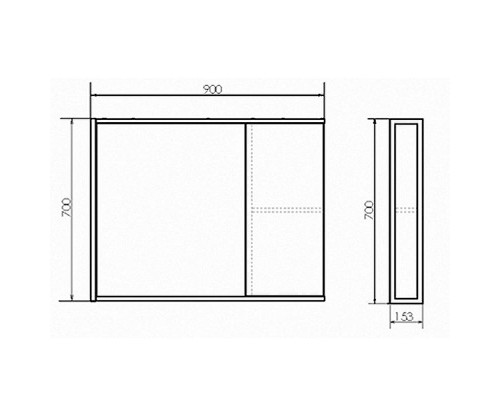 Зеркальный шкаф Comforty Лиссабон 90 00-00006136 Дуб темный